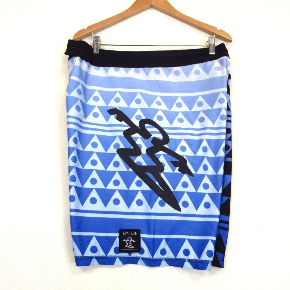 DaHui Board‎ Shorts Mens 38 Blue Black Geometric Print Surf Swim